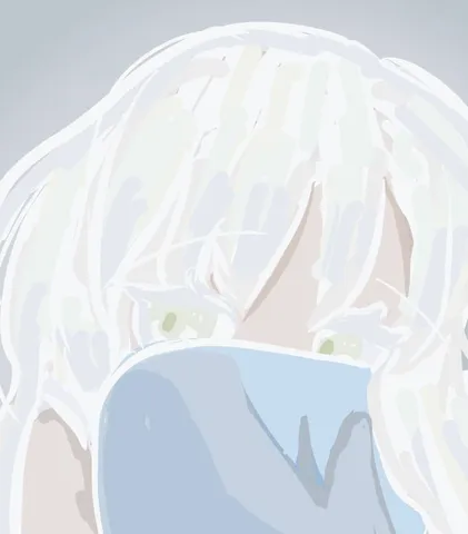 顔を隠す白髪の少女