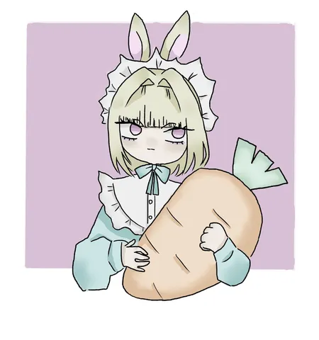 うさ耳メイドと特大ニンジン