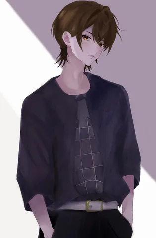 影と光に佇む青年