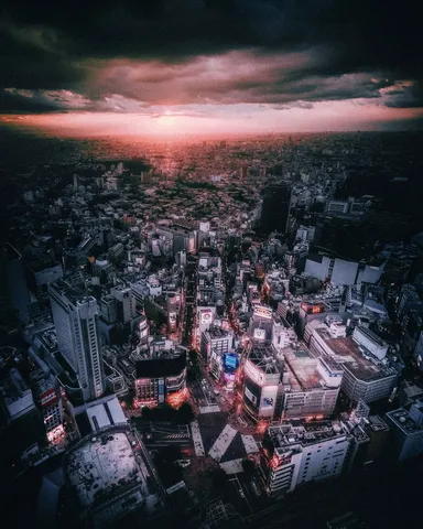 煌めく渋谷、空を焦がす