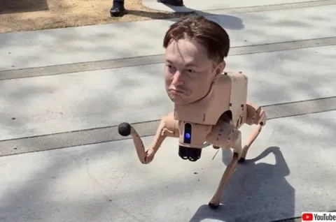 イーロン・マスク、ロボット犬と遭遇？