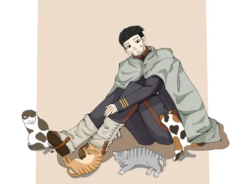 猫たちに囲まれて