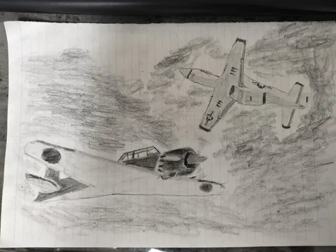雲を抜ける二機の影