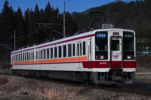 深緑と青空を駆け抜ける列車