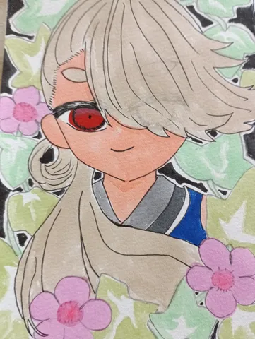 秘密の眼差し、花々と少女
