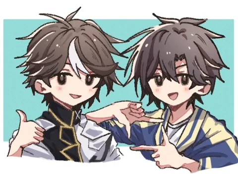 仲良しポーズで笑顔！