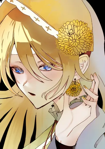 金色の花に彩られた瞳