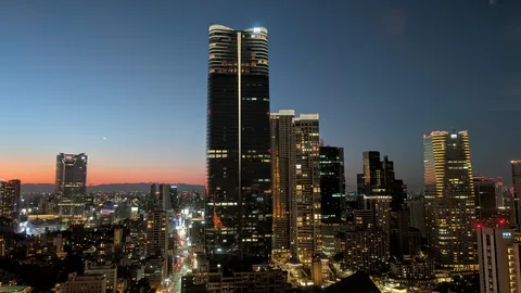 都会の夜景、 twilightの輝き