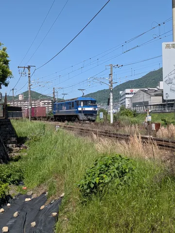 青い機関車、夏の情景