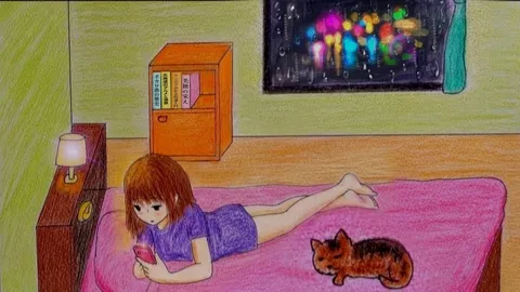 雨夜のスマホタイム