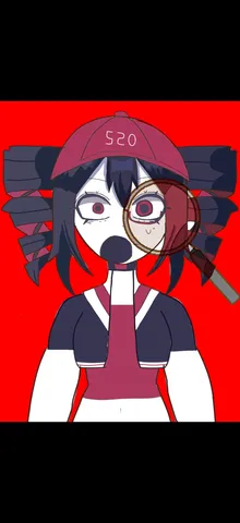 探偵さんの拡大鏡越しの視線