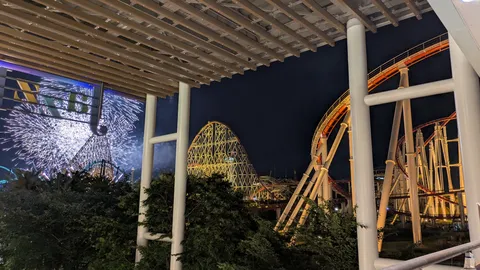 夜空に咲く夢、ジェットコースターと花火
