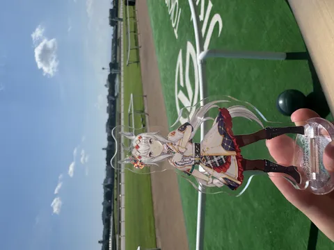 競馬場で輝く推しと青空