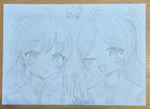 仲良し双子？のキュートなイラスト