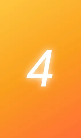 まばゆい光を放つ「４」