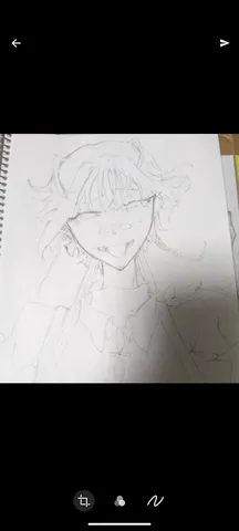 線画で描く、元気な表情