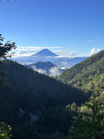 雲海に浮かぶ富士山の雄姿