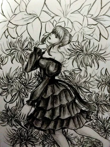 妖しく咲く花と少女