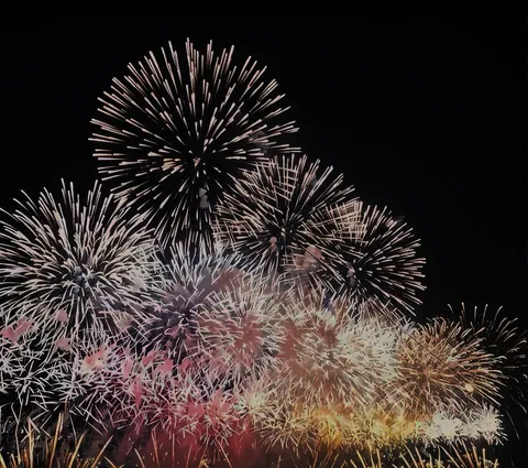 夜空に花火の絵筆