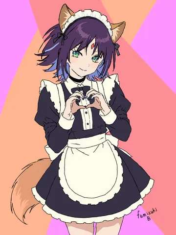 メイド服にゃんこ、ハートで告白？