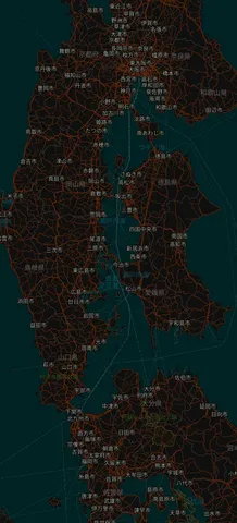 日本の街並みを旅する夜