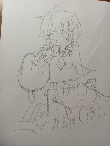 マイクを握る、元気いっぱいなイラスト