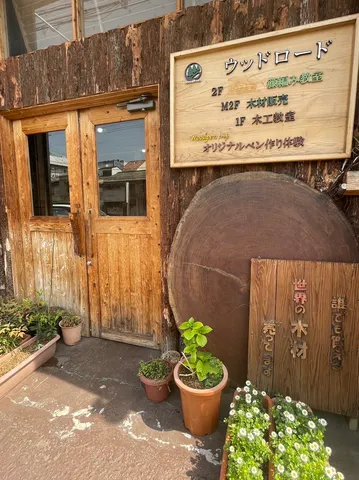木漏れ日、古材の扉