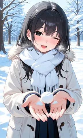 白雪に咲く冬の微笑み