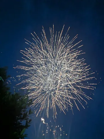 夜空を染める花火の瞬間