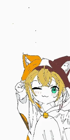 猫耳フードでキュートにポーズ