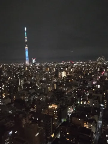煌めく夜景とスカイツリー