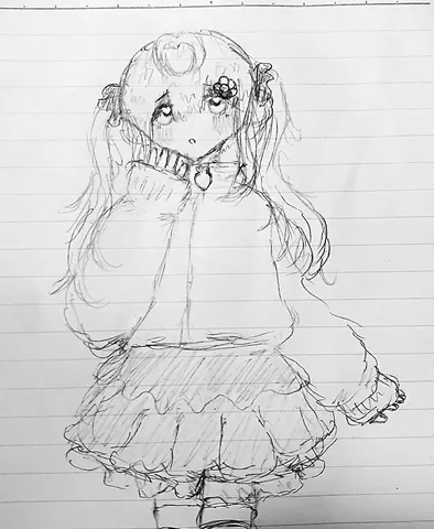 儚げな少女のドローイング