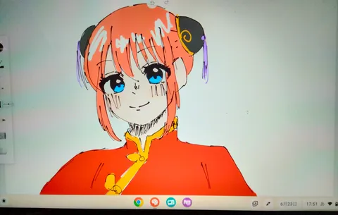 チャイナ服の笑顔