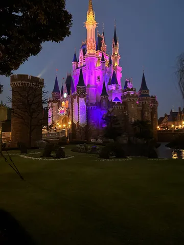 夜空に輝く魔法の城