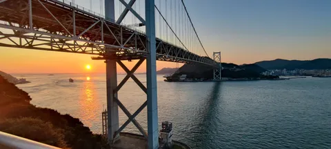 橋越しの夕焼けショー