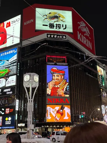 ネオン煌めく札幌、すすきのの夜景