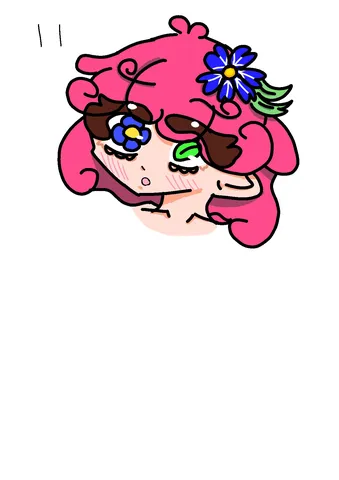 くるくるヘアーとお花