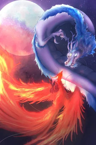 月下に舞う蒼と紅