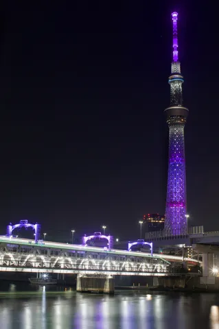 夜空に光る未来都市