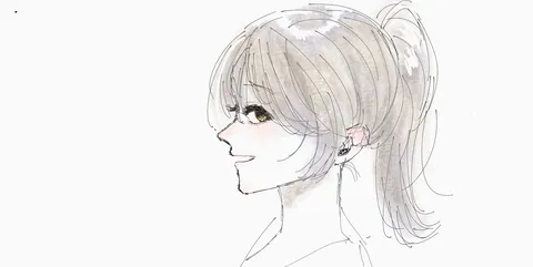 水彩タッチの儚げな横顔