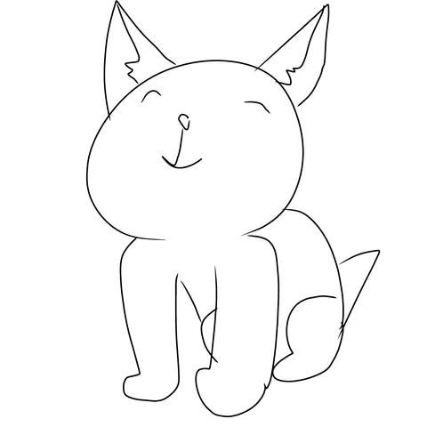 にっこり猫ちゃんの線画アート