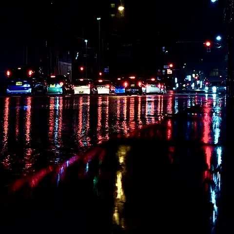 雨粒とネオンのシンフォニー
