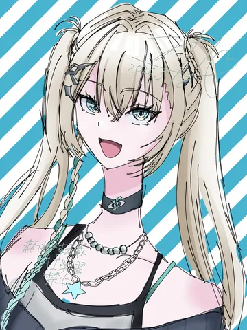 水色ストライプに映えるクールな眼差し