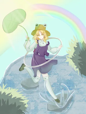 カエル帽子と水しぶきの春