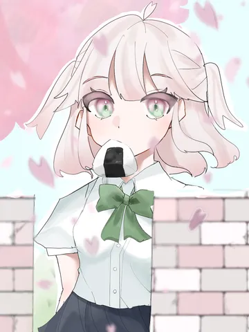 桜舞う日のおにぎりタイム