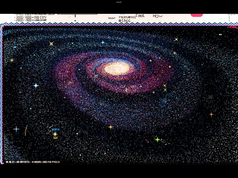 宇宙のキャンバス、ピクセルアートの銀河