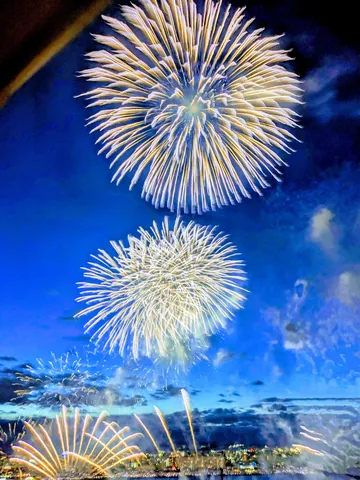 夜空に咲く光の連なり