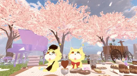 夢見る桜の下でスイーツピクニック