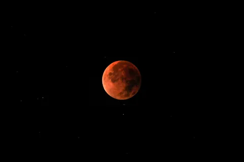 深紅の月が浮かぶ夜