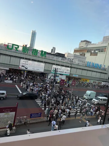 新宿駅前、人の波を越えて